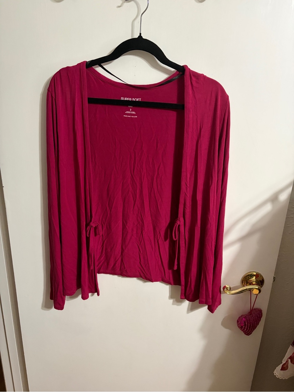 🥳 2 Torrid Raspberry Open-Front Tie-Waist Cardigan - Picture 4 of 8